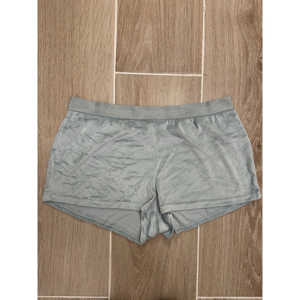 Juicy Couture Shorts Womens XL Green Sleep Velour Bling Bedazzle